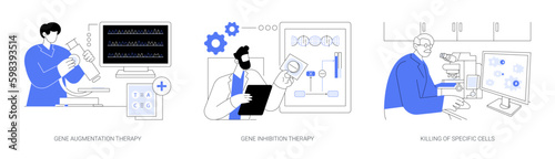 Gene therapy abstract concept vector illustrations.