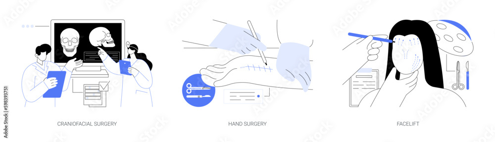 Plastic surgery abstract concept vector illustrations. Plastic surgery abstract concept vector illustrations.