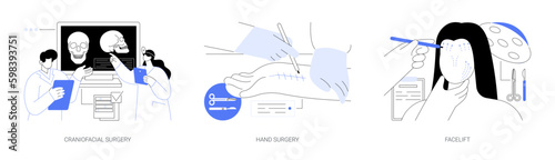 Plastic surgery abstract concept vector illustrations.