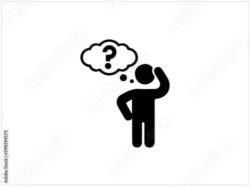 Computer Icons Thought Intertwingled: Information Changes Everything Icon design, Man thinking icon speech bubble icon isolated Vector Image, Premium Vector | Man person thinking icon.