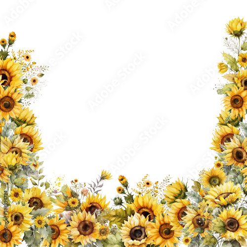 Decorative sunflowers frame