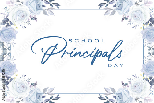 School Principals Day. Holiday concept. Template for background, banner, card, poster with text inscription. Vector EPS10 illustration