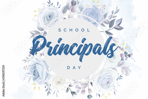 School Principals Day. Holiday concept. Template for background, banner, card, poster with text inscription. Vector EPS10 illustration