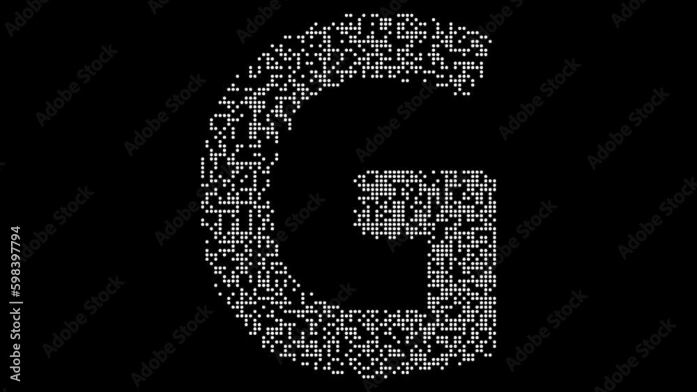 Twisting Digital Grid Alphabet Letter G Animation Twisting Digital Grid Alphabet Letter G Animation