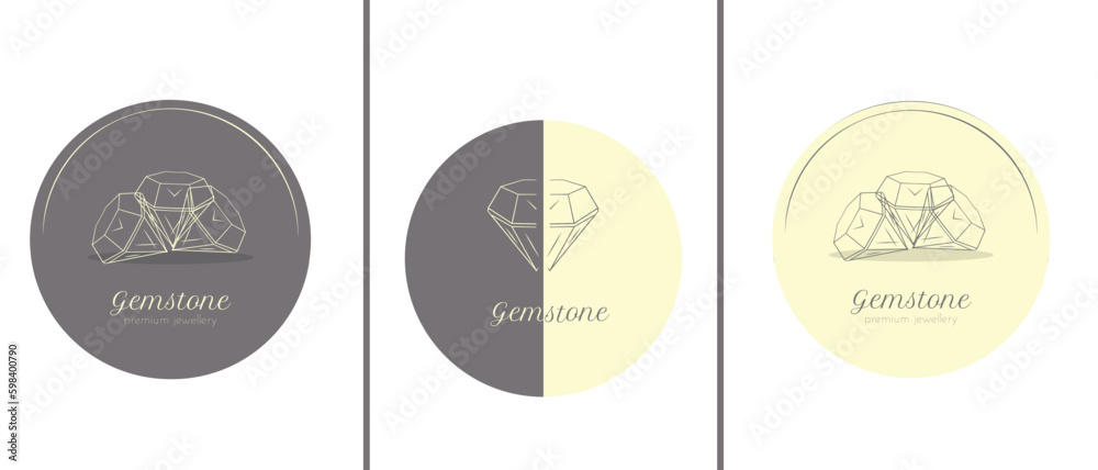 Vector set of line art diamond luxury jewellery logo design Stock ...