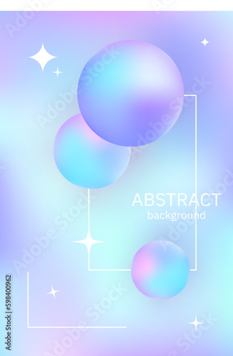 Abstract chrome bubble fluid y2k gradient background vector. holo trendy vector illustration poster colorful geometric shape and liquid color wallpaper texture 80s, 90s cover. EPS