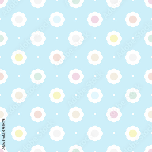 Simple seamless pattern with delicate flowers. Cute spring pattern. Print for baby