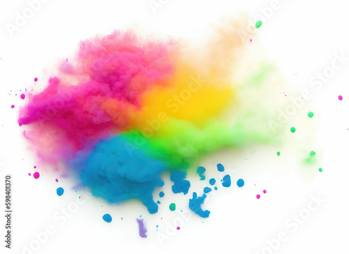 Colorful splash of bright paint, explosion of colored powder.