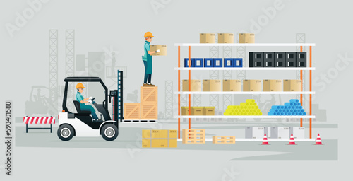 Workers are careless working in the warehouse.