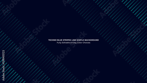 Techno Blue Thin Stripes Line Simple Background