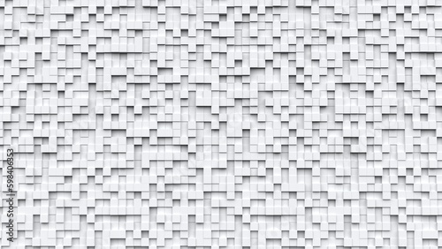 Abstract bright white background made fully out of cubes