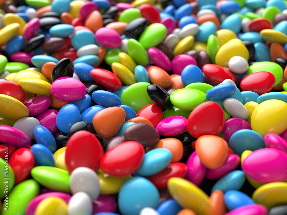 Thousands of small bright and colorful small pebbles - closeup shot Thousands of small bright and colorful small pebbles - closeup shot