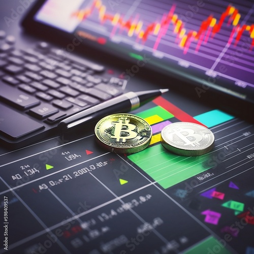 Bitcoin Market - Cryptocurrency Trading - Stocks Graph