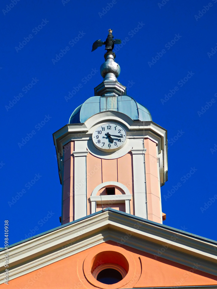 Turm vom Hhistorisches Barock Rathaus aus dem 17. Jahrhundert 
