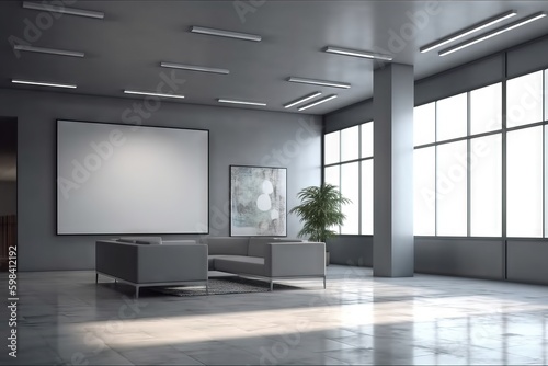 blanc canva mokup at modern office