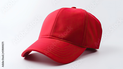 Red cap on a white background. Mock up design.
