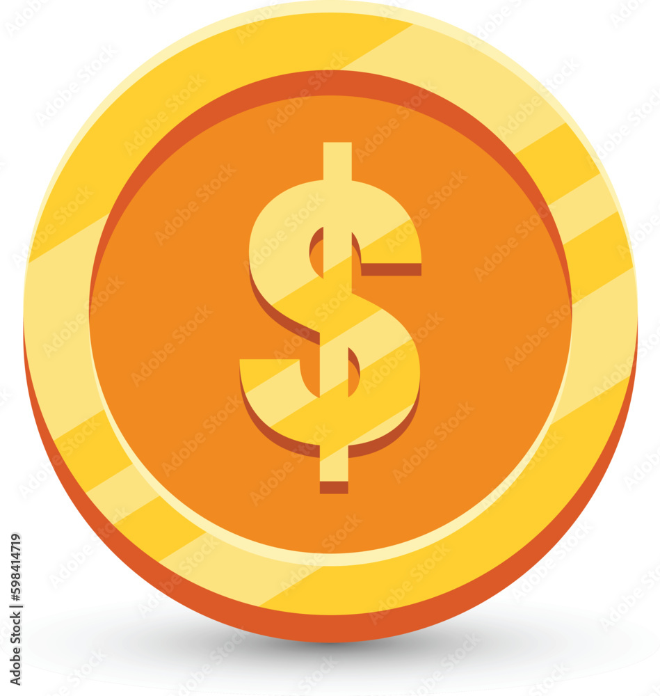 Gold Coin with Dollar Sign Gold Coin with Dollar Sign