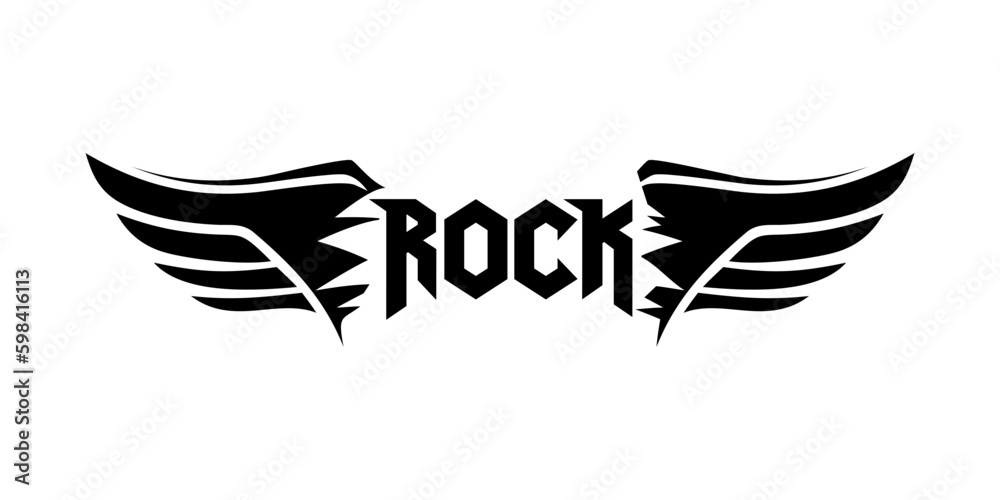 Rock N Roll Music Winged Vector Graphic Symbol Rock N Roll Music Winged Vector Graphic Symbol