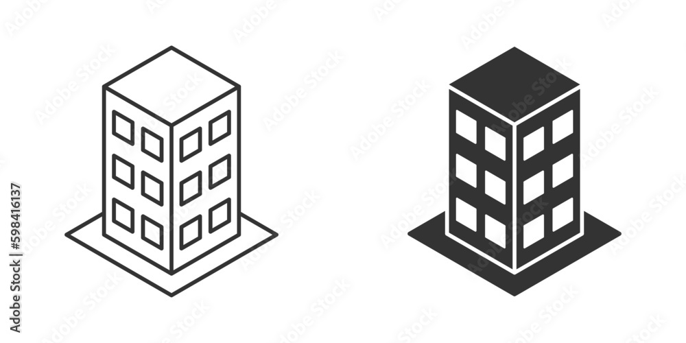 Building icon. Simple design. Vector illustration.