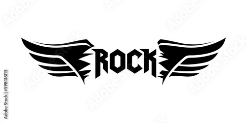 Rock N Roll Music Winged Vector Graphic Symbol photo