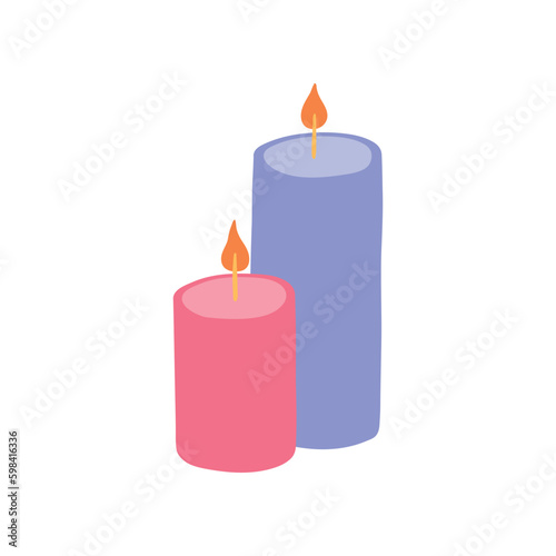 Cartoon Color Aromatherapy Concept Different Wax Candle Set Flat Design Style. Vector illustration of Aroma Therapy