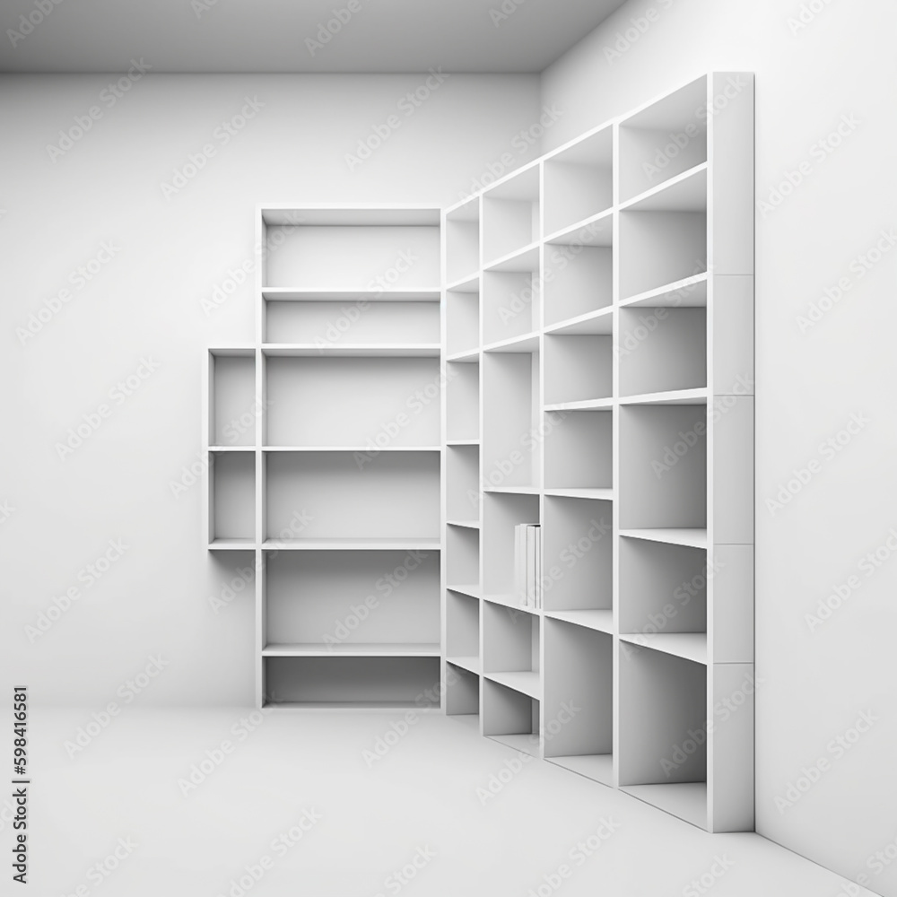 Soft focus shelves and Key cabinet locks. White wooden shelves bookcase. Abstract blurred empty college library interior space. Generative AI, illustration Soft focus shelves and Key cabinet locks. White wooden shelves bookcase. Abstract blurred empty college library interior space. Generative AI, illustration