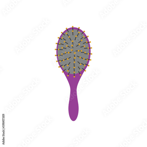 Massage hair brush tool icon flat vector illustration isolated on white.