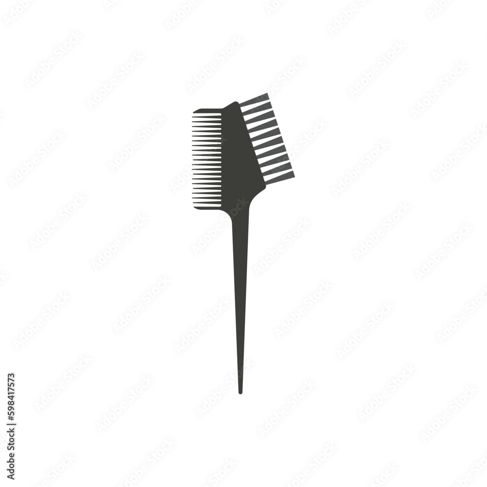 Professional hair comb, hairdresser tool - flat vector illustration isolated on white background.