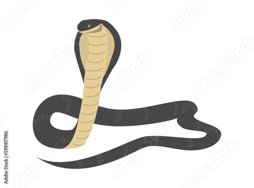 Dangerous King Cobra snake flat style, vector illustration