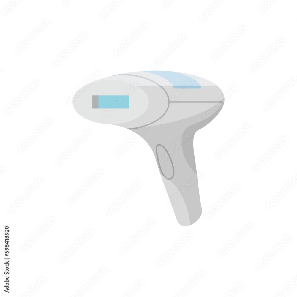 Fototapeta premium Laser hair removal tool icon flat vector illustration isolated on my white.