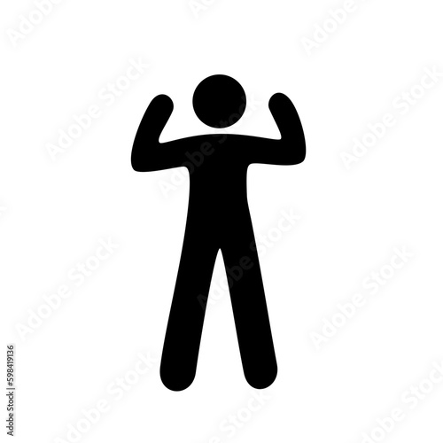 Person flexing biceps