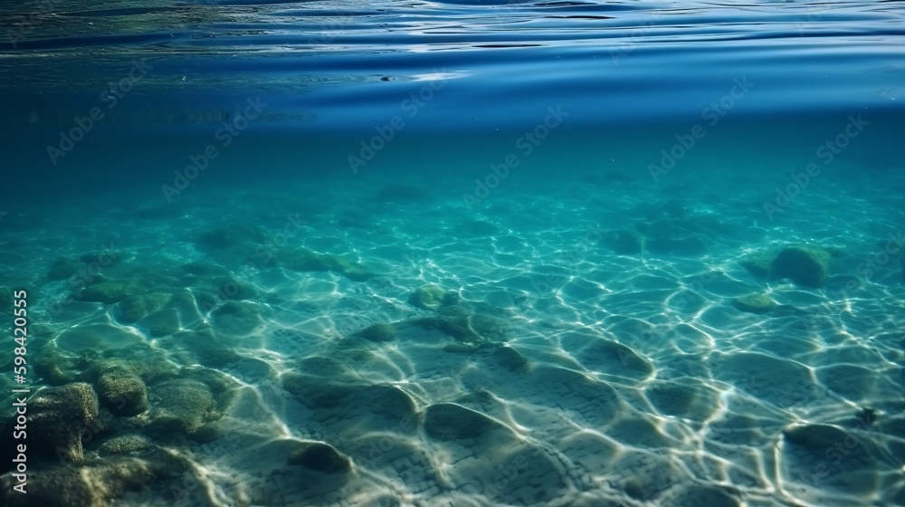 Beautiful crystal clear transparance sea, great design for any purposes. Natural background. Blue color background. Beautiful natural landscape. Abstract tropical background.