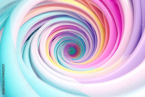 Abstract iridescent holographic swirl vortex on isolated background. Liquid hurracane fluid, dynamic motion background photo