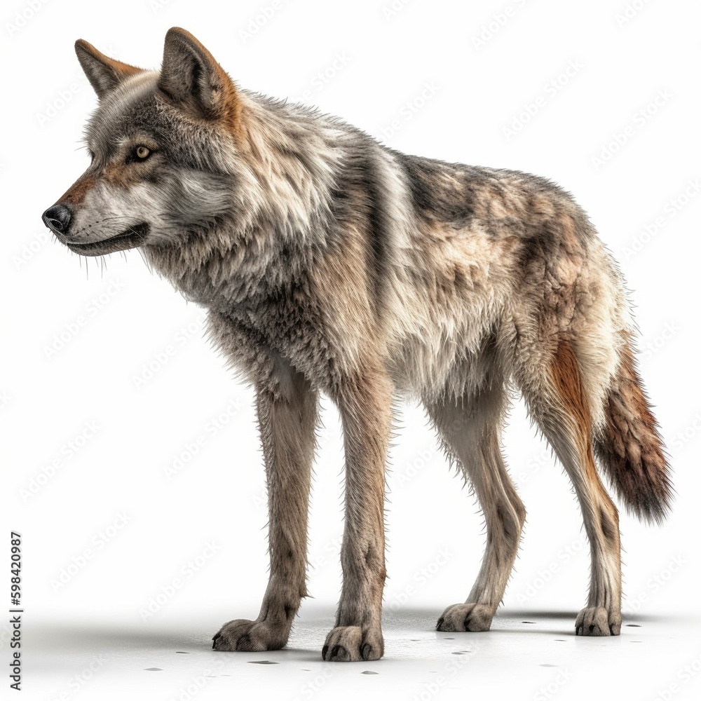 Wolf isolated on white background (Generative AI) Wolf isolated on white background (Generative AI)