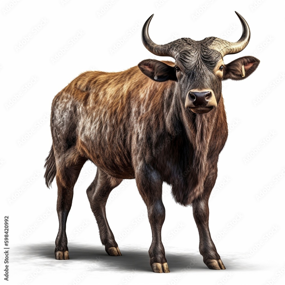 Ox isolated on white background (Generative AI) Ox isolated on white background (Generative AI)
