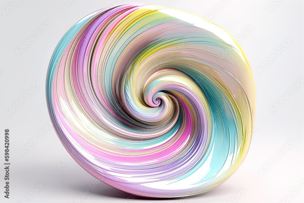 Abstract iridescent holographic swirl vortex on isolated background. Liquid hurracane fluid, dynamic motion background Abstract iridescent holographic swirl vortex on isolated background. Liquid hurracane fluid, dynamic motion background