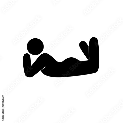 Person lying down on stomach