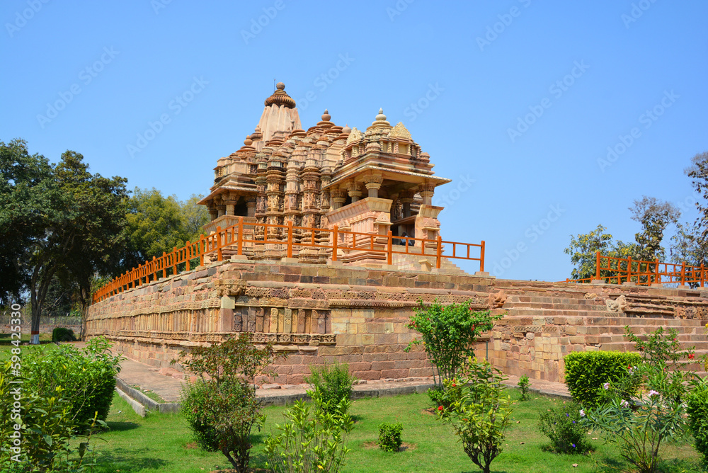 Khajuraho Group of Monuments are a group of Hindu and Jain temples famous for their nagara-style architectural symbolism and a few erotic sculptures