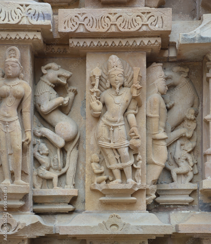 Khajuraho Group of Monuments are a group of Hindu and Jain temples famous for their nagara-style architectural symbolism and a few erotic sculptures