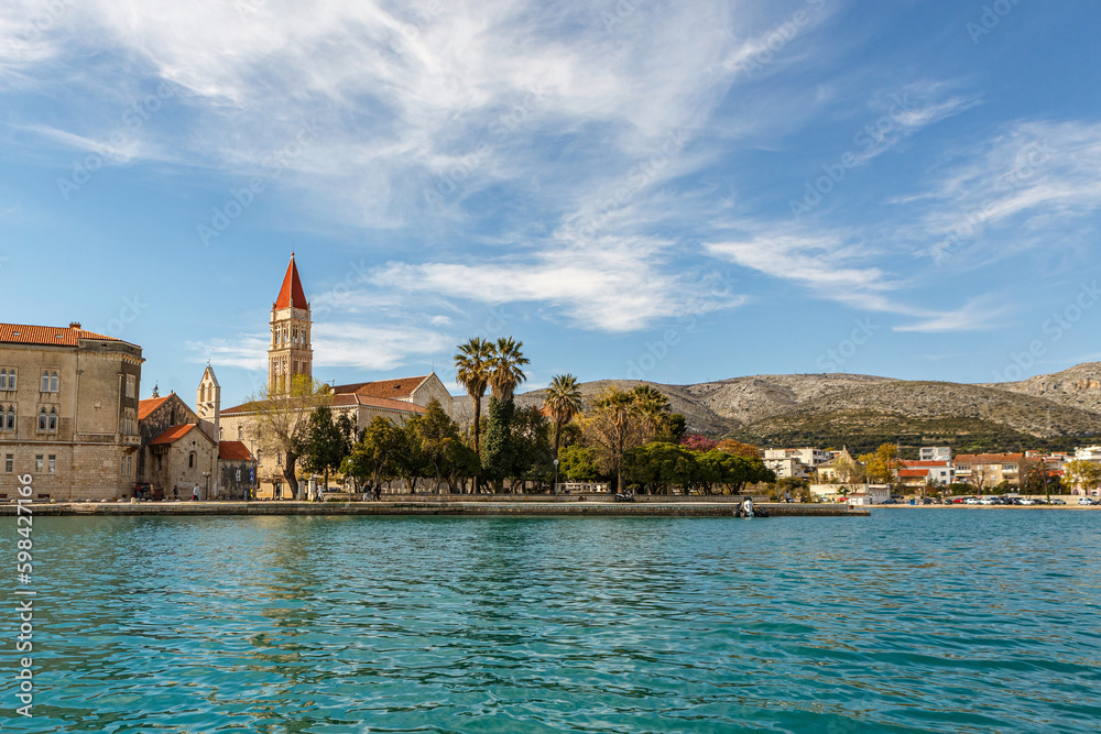 View at Island Trogir in croatia, Dalmatia, in early spring from the adreatic sea