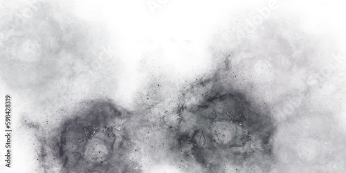 Abstract watercolor sky texture design, gray cloudy smoke or fog, painted in black and white. Decorative watercolor veins, splashes. 