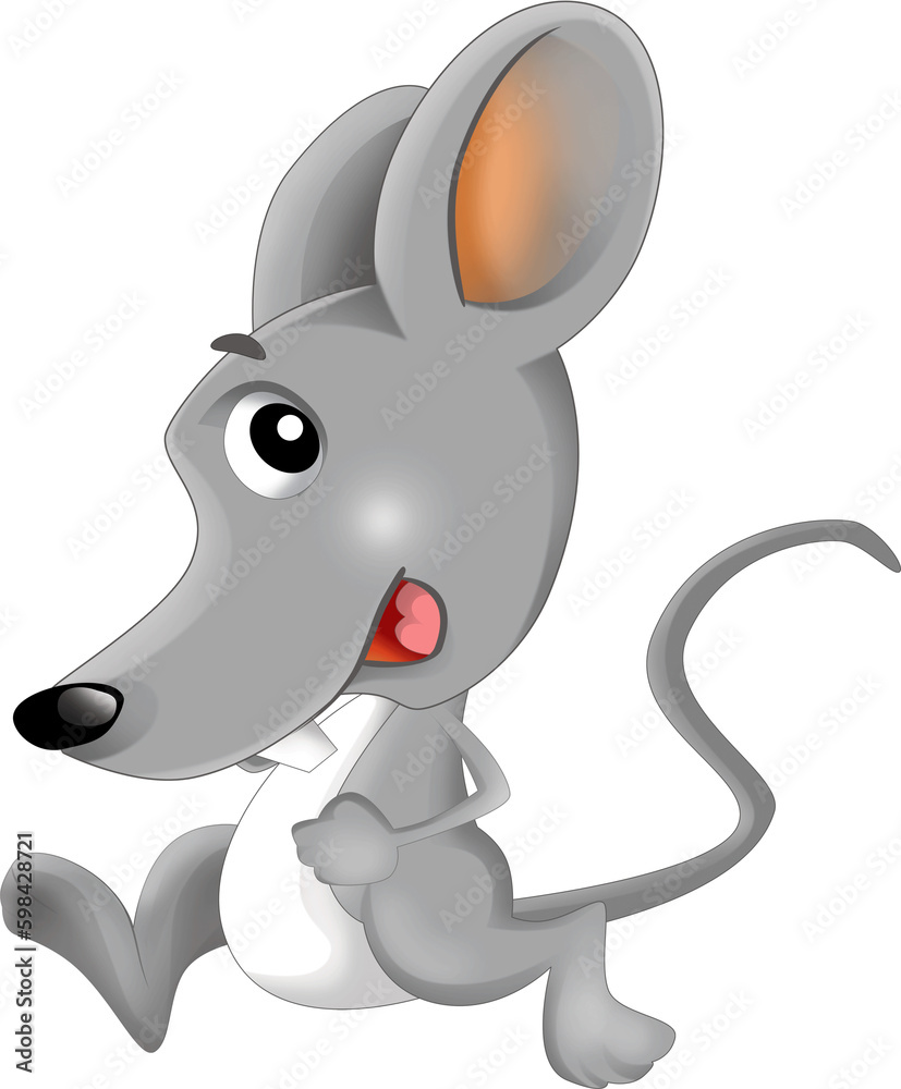 cartoon happy scene with cheerful smiling mouse on white background illustration for kids cartoon happy scene with cheerful smiling mouse on white background illustration for kids