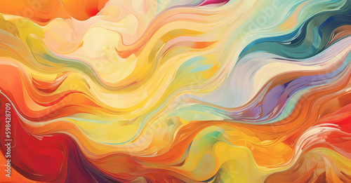 close up of colorful oil paint. abstract design. modern art concept - Generative AI