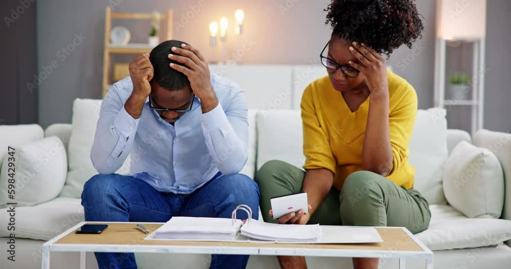 Family In Financial Trouble Having Stress Over Debt
