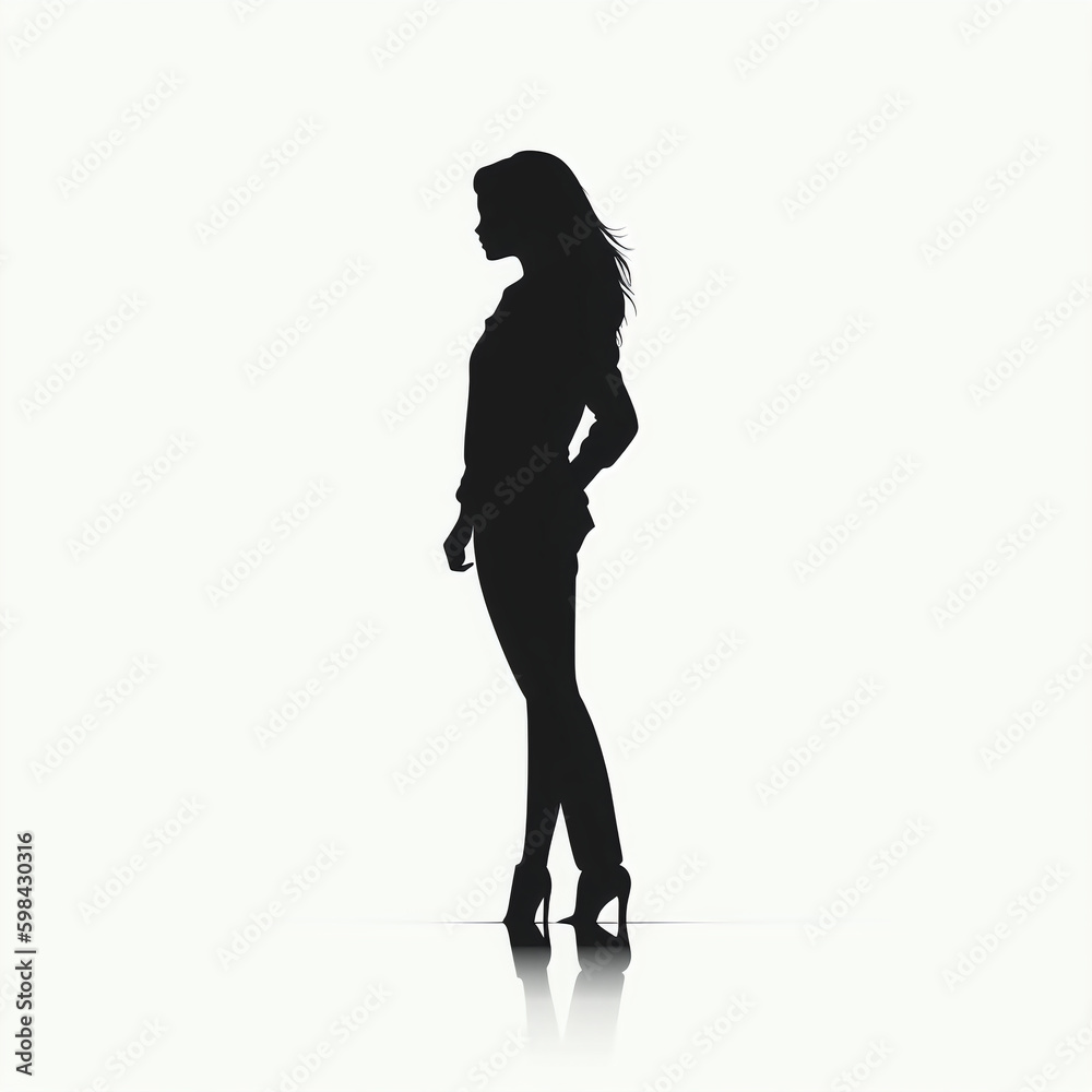 silhouette of female isolated vector illustration on white background for logo, graphic design, advertising, and marketing. generative ai silhouette of female isolated vector illustration on white background for logo, graphic design, advertising, and marketing. generative ai