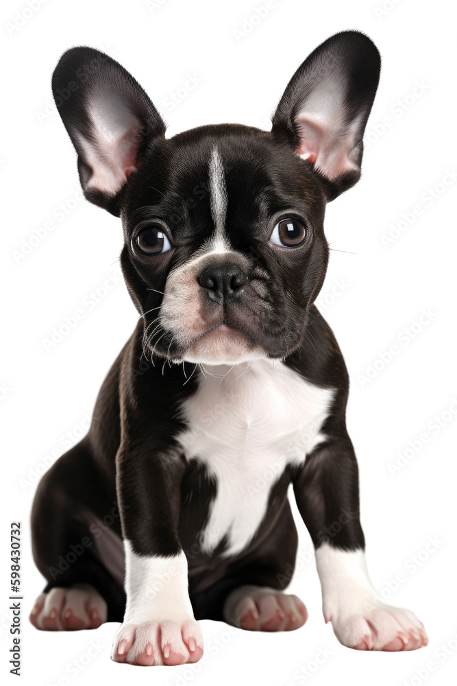 french bulldog puppy isolated on a transparent background, generative ai