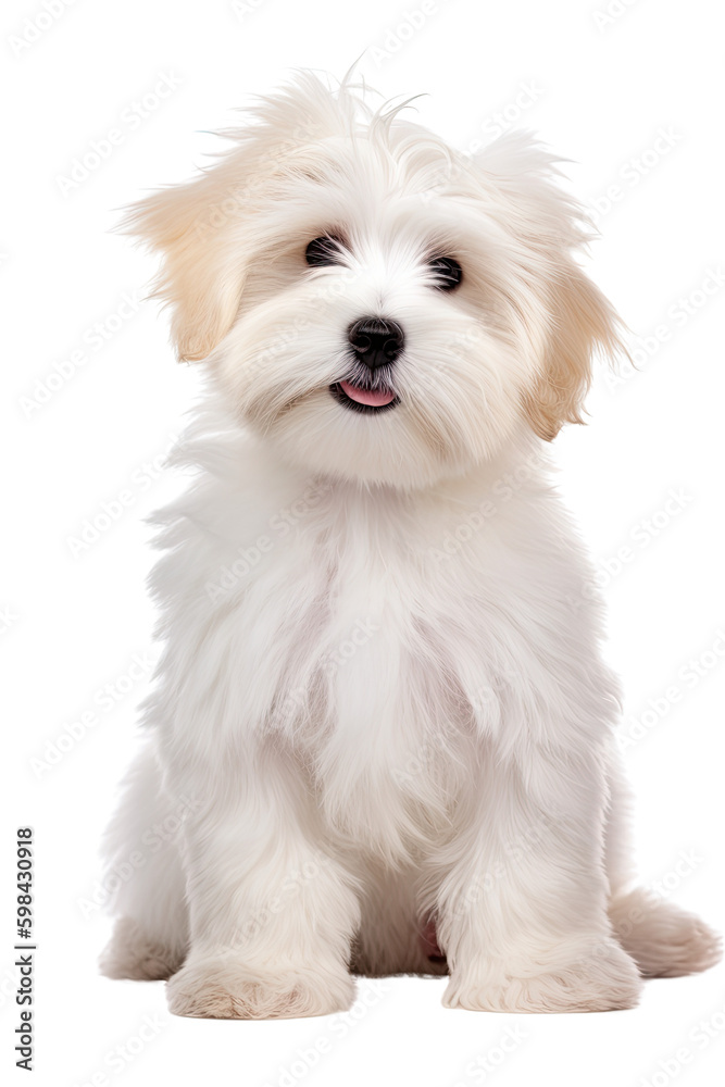 coton de tulear puppy isolated on a transparent background, generative ai coton de tulear puppy isolated on a transparent background, generative ai