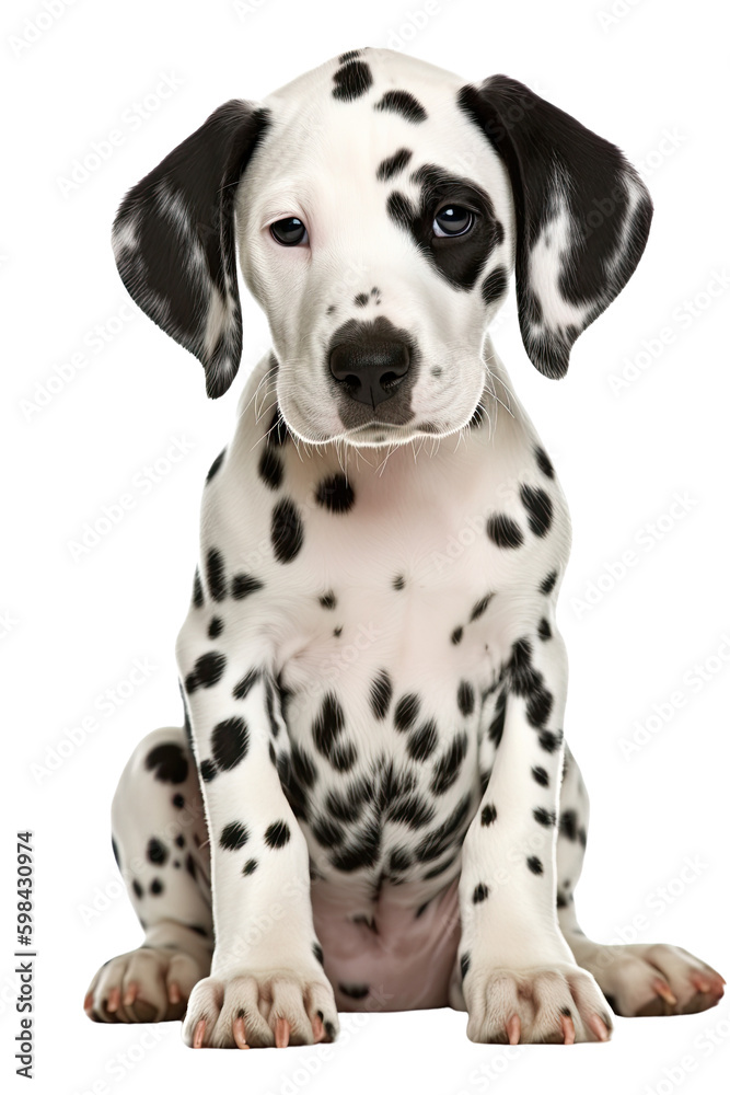 dalmation puppy isolated on a transparent background, generative ai - obrazy, fototapety, plakaty 