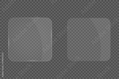 Realistic texture of square glass plates. Glare effect on glass for objects. Glare effect. Vector illustration.