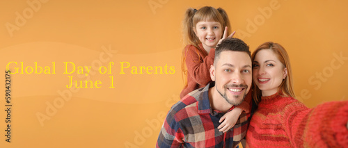 Family taking selfie on ora...